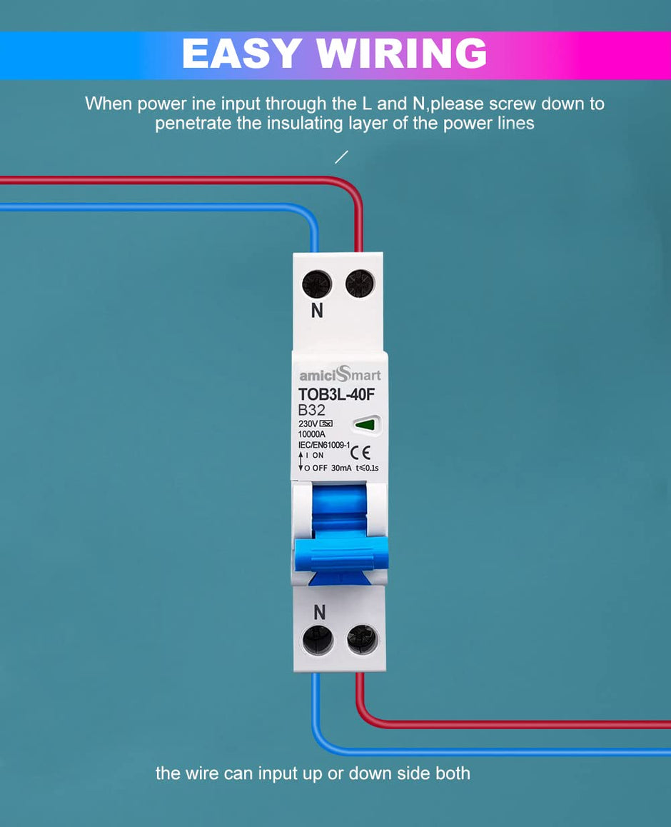 32A Circuit Breaker with Over Current and Leakage Protection, 220VAC