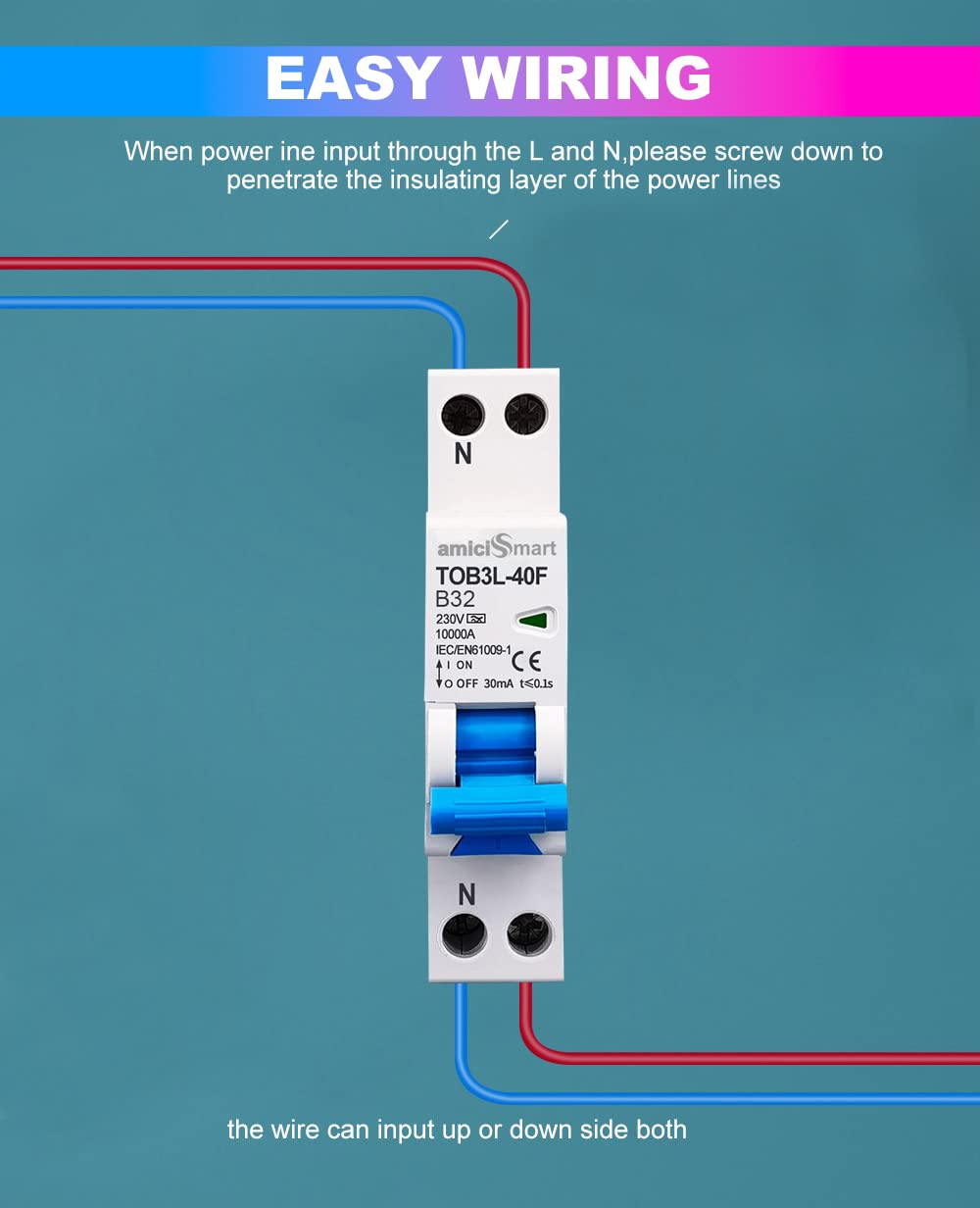 32A Circuit Breaker with Over Current and Leakage Protection, 220VAC