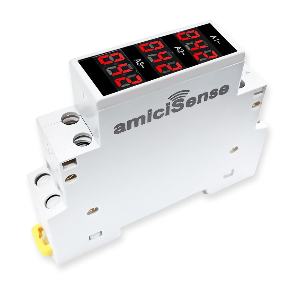 3-in-1 Ammeter | AC 80–500V 100A Current Tester | LED Display | 35mm DIN Rail