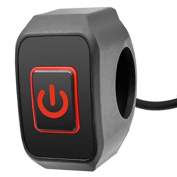 12V 22mm Motorcycle Handlebar Switch - Waterproof Pressure Control Button with LED Light amiciKart