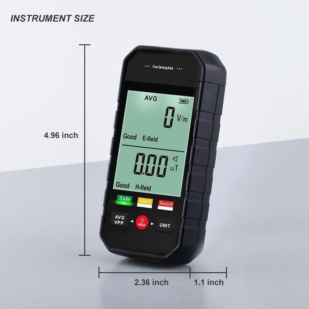 Electromagnetic Radiation Tester, EMF Meter 1~1999 V/m Electric & Magnetic Field Monitor with Alarm