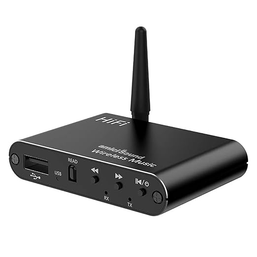 Bluetooth 5.4 Audio Receiver & Transmitter with Mic, Remote, aptX-LL, Dual Connection, 3.5mm AUX