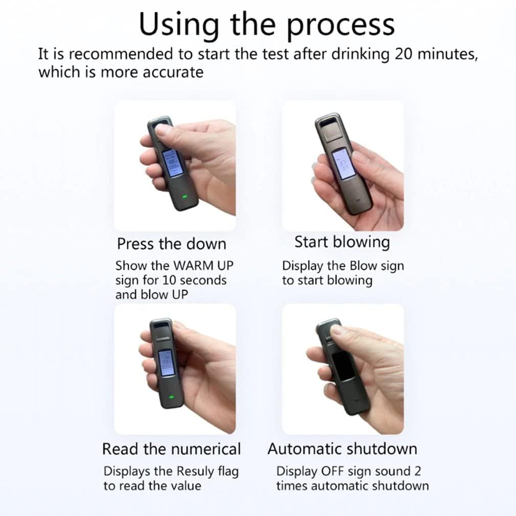 Non-Contact Alcohol Breath Analyzer,Instant USB Rechargeable BAC Tester Analytical Scale amiciKart