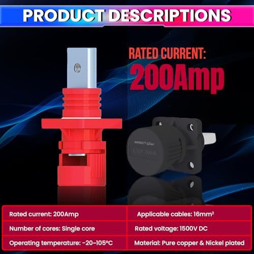 Pure Copper Battery Terminal Connectors – Positive & Negative Set, Supports up to 1500V DC amiciKart c0tmiz-hs.myshopify.com