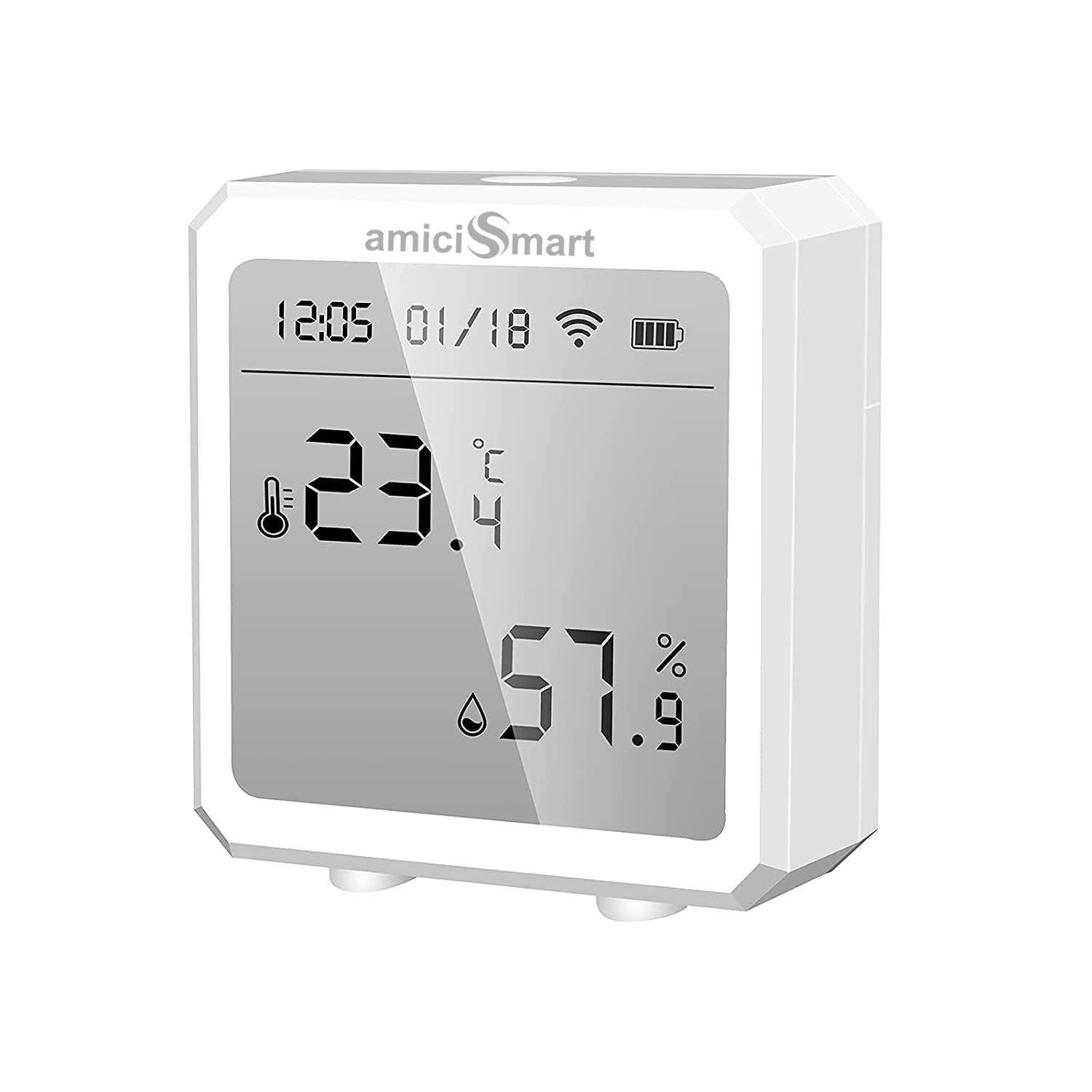 WiFi Temperature Humidity Monitor Smart Thermo-Hygrometer Sensor with App Control and Built-In Alarm