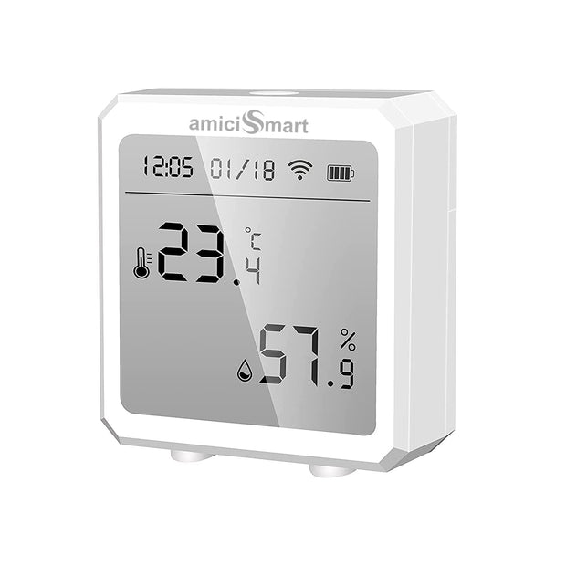 WiFi Temperature Humidity Monitor, Thermometer Hygrometer Sensor with App Control and Built-In Alarm