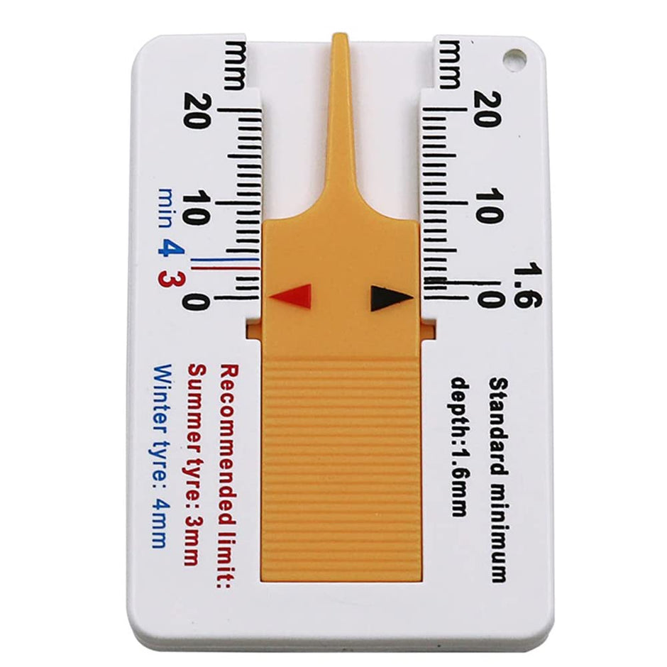 amiciTools Tyre Thread Measuring Gauge, 0~20mm Depth Gauge for Car Bike Wheel