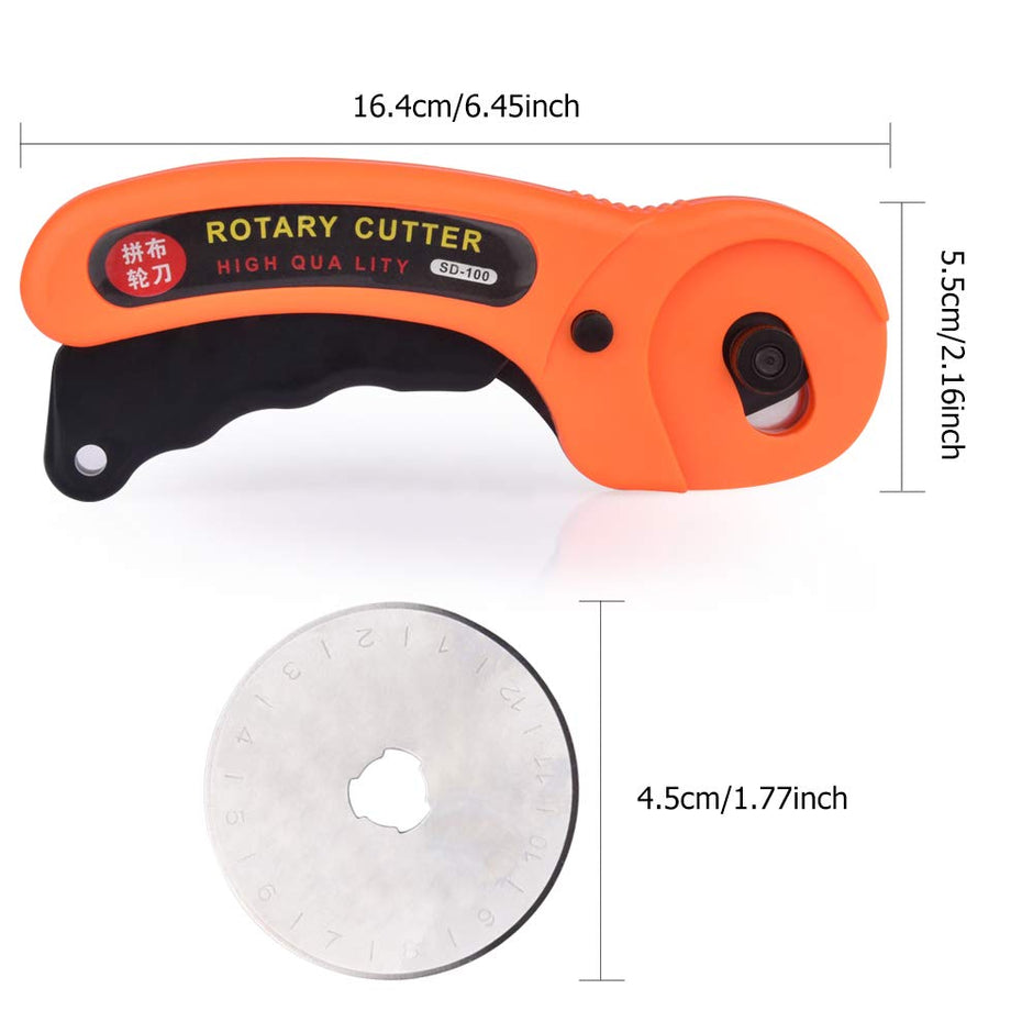 Useful Manual Sewing Roller Cutter Rotary Blade 45 mm with 10 Extra Blade amiciKart c0tmiz-hs.myshopify.com