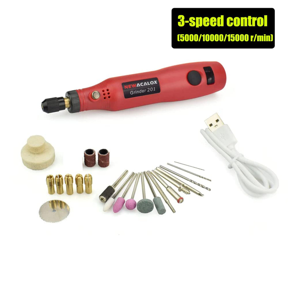 Rechargeable Rotary Drill – 15000 RPM Grinder Kit with 21-Pcs for Polishing & Engraving