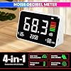 4-in-1 Decibel Meter – 30–130 dBA Sound Level with LED Display, Temp, Humidity & Clock