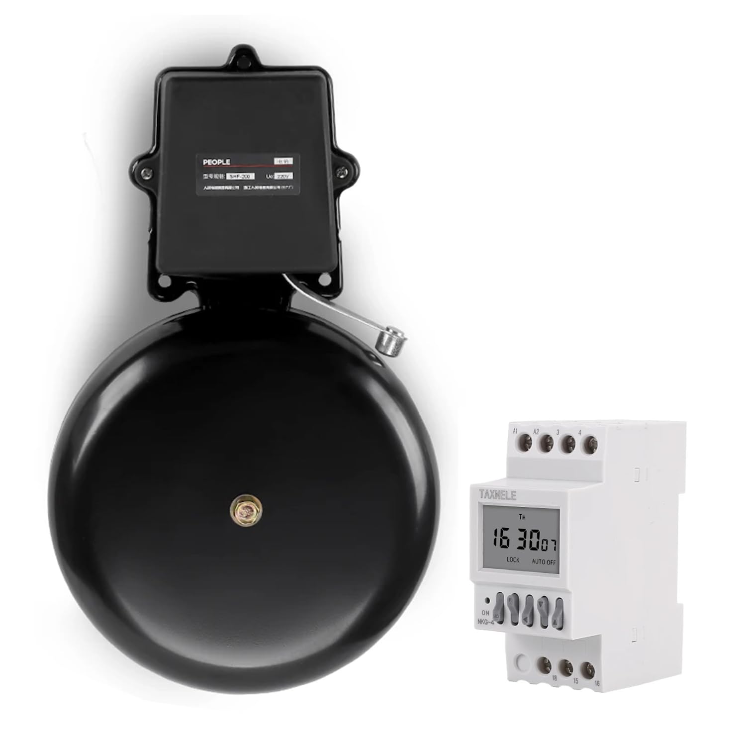 Automatic School Bell 120dB with Weekly Timer, 40 Programs & 1–99s Ring, 220V amiciKart c0tmiz-hs.myshopify.com