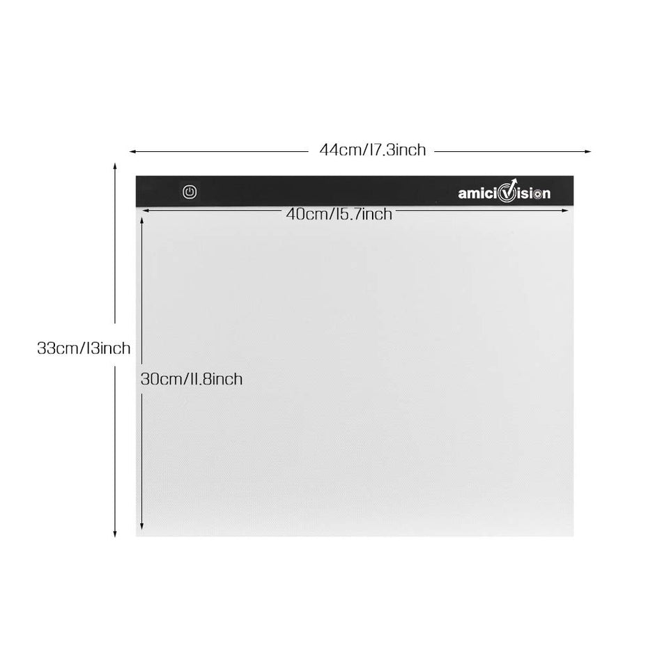 LED Lighted Drawing Board A3 Size, Non-Digital Tracing Board for Drawing, Sketching, etc. amiciKart