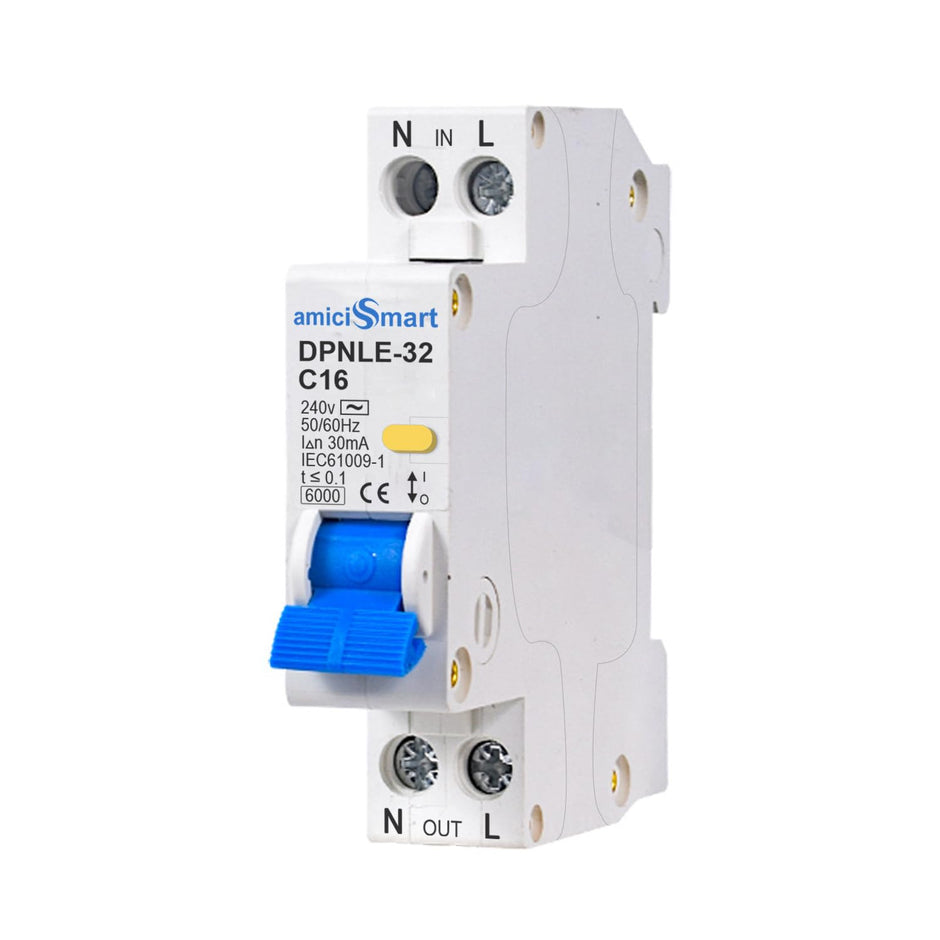 RCBO, Single Module 220V Residual Current Circuit Breaker with Over Current and Leakage Protection amiciKart c0tmiz-hs.myshopify.com
