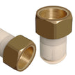 Water Pipe Connector, 1 Inch Brass Female Thread Adapter with 3/4 Inch Bush Attachment