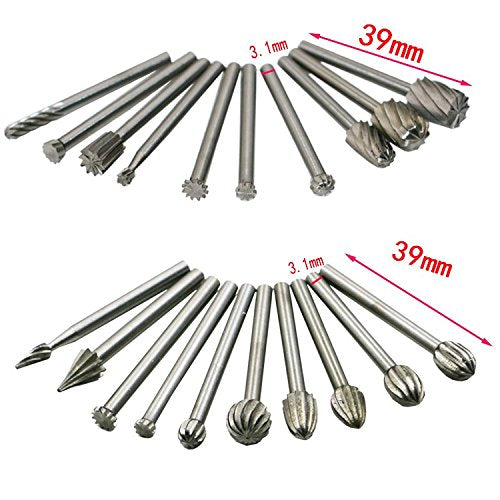 20Pcs Hss Wood Milling Rotary Bits Only - High Speed Steel, Round