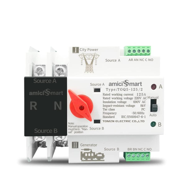 Dual Power Automatic Control Transfer Switch, 125A