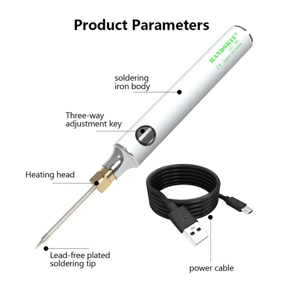 USB Soldering Iron, 8W Mini Portable Solder Tool with 3-Speed Temperature Control & Auto Sleep Function amiciKart c0tmiz-hs.myshopify.com