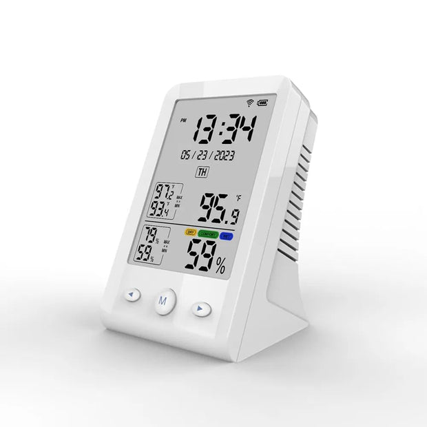 6293003 Digital Thermometer Hygrometer – Smart Temp & Humidity Monitor with Time & Date Display, Rechargeable Battery amiciKart 6293003 c0tmiz-hs.myshopify.com