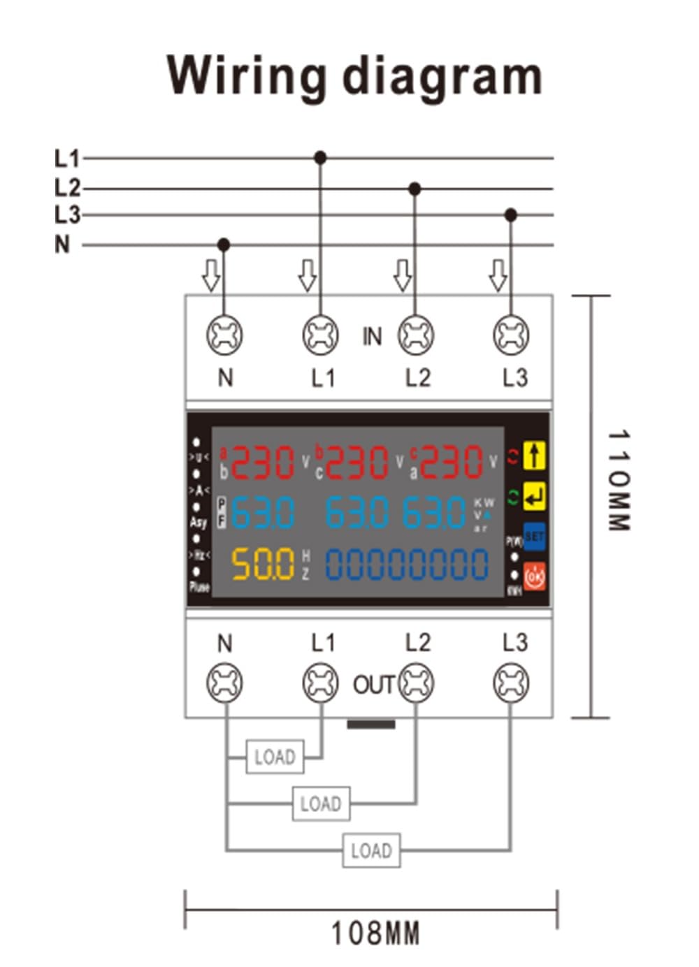 3-Phase Energy Meter 80A – Auto-Reconnect, Over/Under Voltage & Current Protection with LCD Display amiciKart c0tmiz-hs.myshopify.com