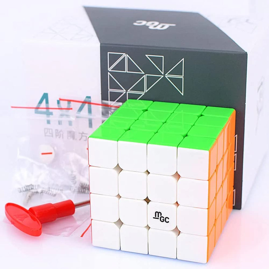 Magic Cube, MGC Professional Grade Sticker-Less & Magnetic Speed Cube with Smooth Turning, Color Matching Puzzle for Kids, Adults (4x4) amiciKart