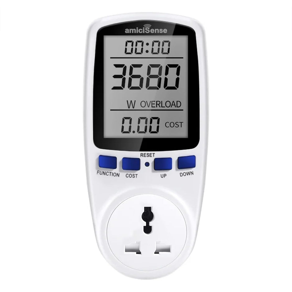 Digital Power Meter Plug – Voltage, Amps & Frequency Test & Cost Monitor 16A Capacity with Real-Time amiciKart