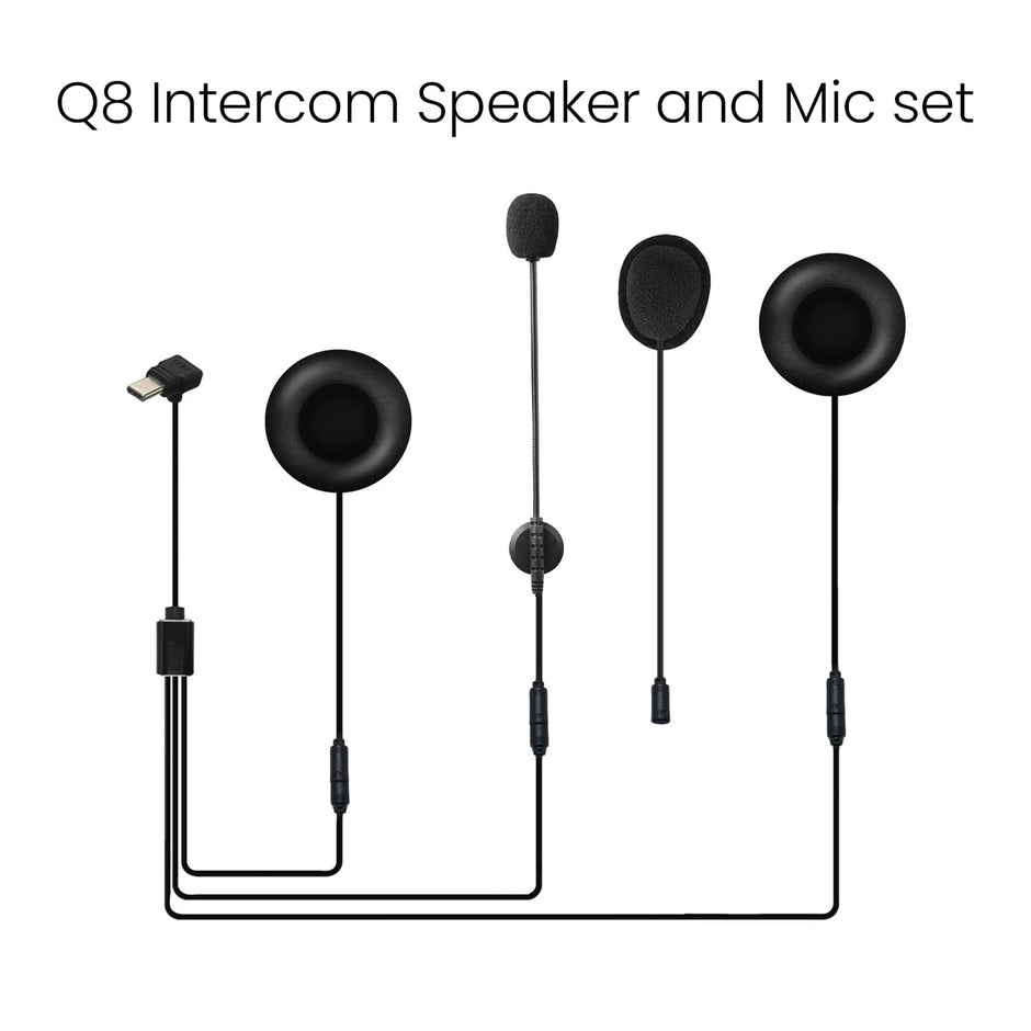 Q8 Headset with Mic for Q8 Bluetooth Helmet Intercom Only amiciKart c0tmiz-hs.myshopify.com