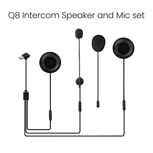 Q8 Headset with Mic for Q8 Bluetooth Helmet Intercom Only amiciKart c0tmiz-hs.myshopify.com