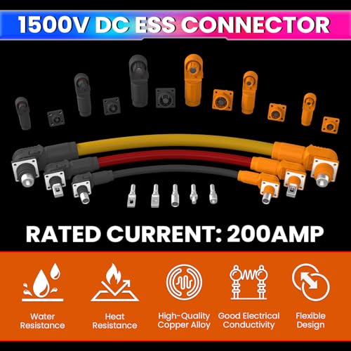 amiciSolar Quick Battery Connector Terminal – 120A 1500V DC, Heavy Duty Power Connector for Battery, Solar & Industrial Systems