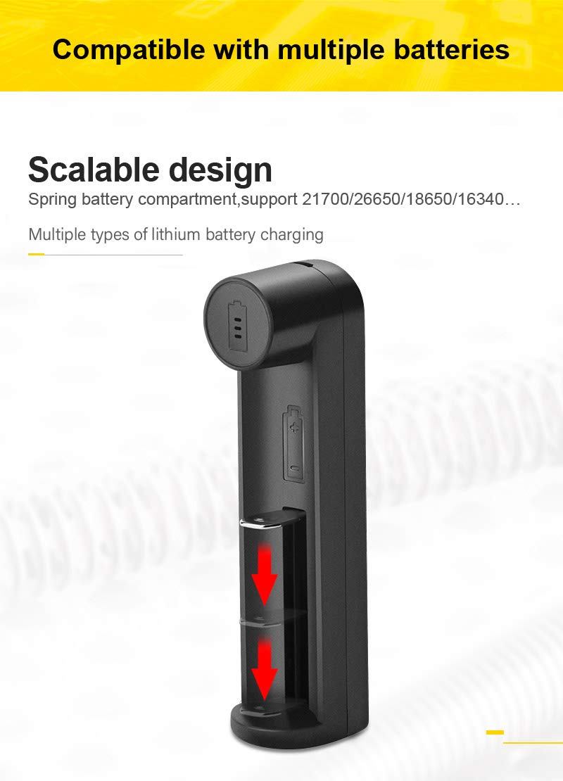 Universal Smart Charger for 21700, 26650, 18650 & Other Rechargeable Batteries