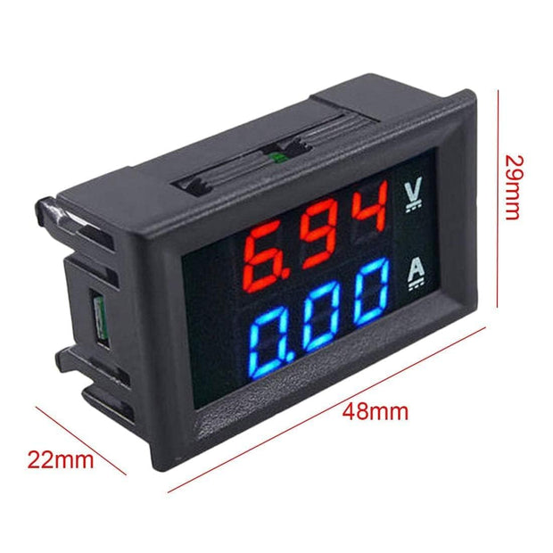 DC 100V 10A Voltmeter Ammeter- Dual Color Voltage & Current Tester for Precise Monitoring