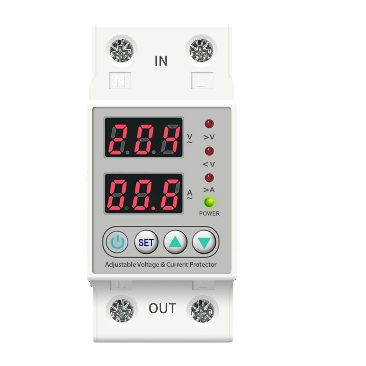 Single Phase Automatic Voltage Protector with Over/Under Voltage & Overload Protection with Auto-Reconnect & LED Display (80A) amiciKart