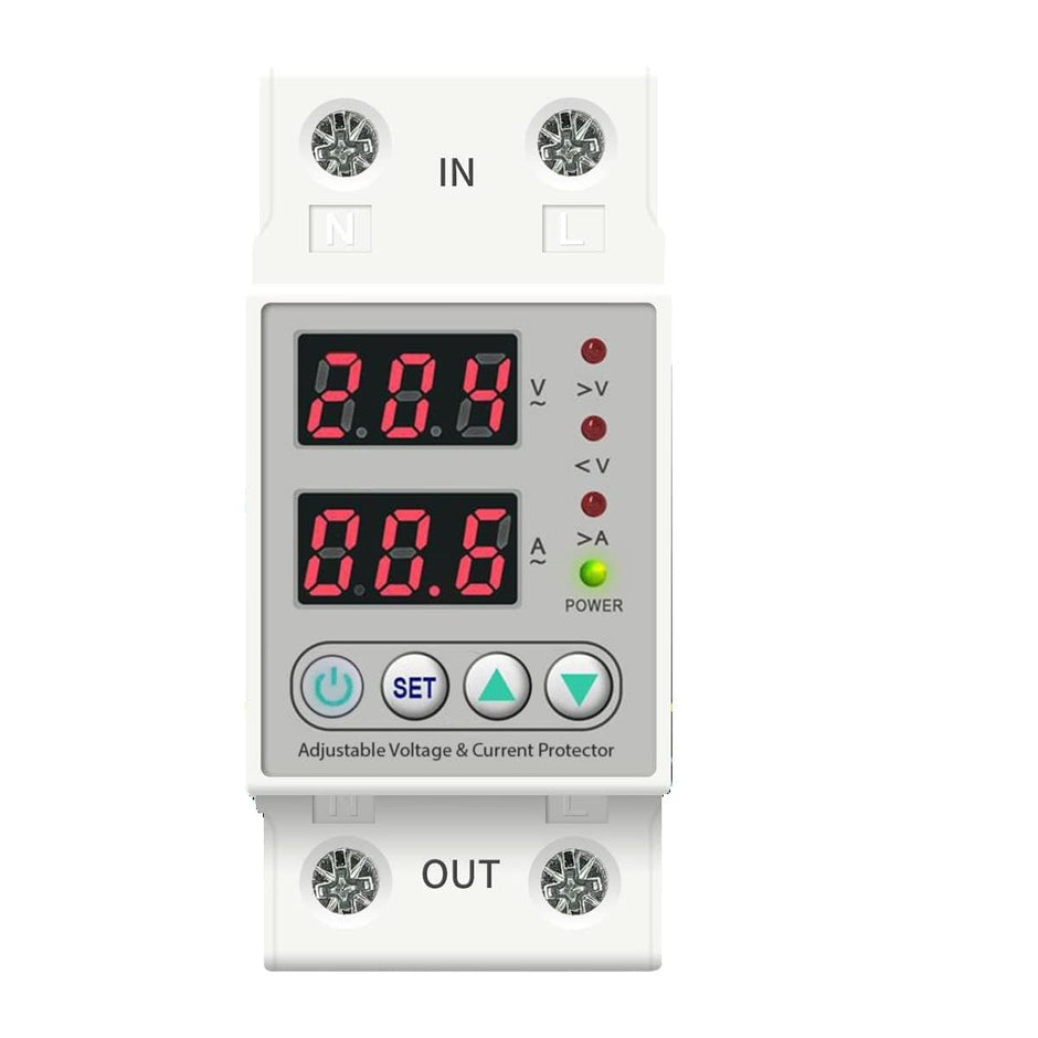 Single Phase Automatic Voltage Protector with Over/Under Voltage & Overload Protection with Auto-Reconnect & LED Display (80A) amiciKart