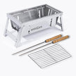Portable Barbecue Grill, Small Foldable Stainless Steel Charcoal Grill For Outdoor Cooking amiciKart
