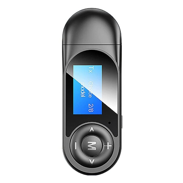 5.0 Bluetooth Transmitter & Receiver with LCD & Mic, 3.5mm AUX Wireless Dongle for Car/Phone