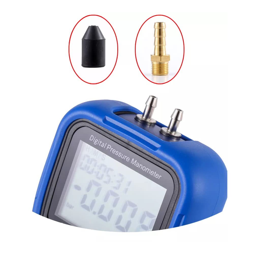 Digital Air Pressure Tester, Handheld Manometer with 11 Units, Data Record & Backlight amiciKart