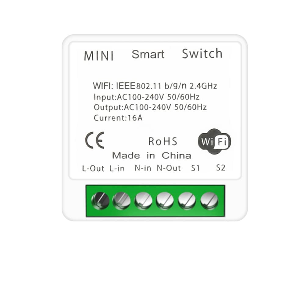 amiciSmart 16A WiFi Smart Timer Switch, Home Automation Switch with 2-Way Control Compatible with Alexa, Google Assistant & Smart Life App