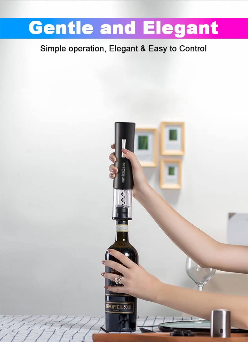 Electric Wine Bottle Opener, Automatic Corkscrew Opener with Foil Cutter