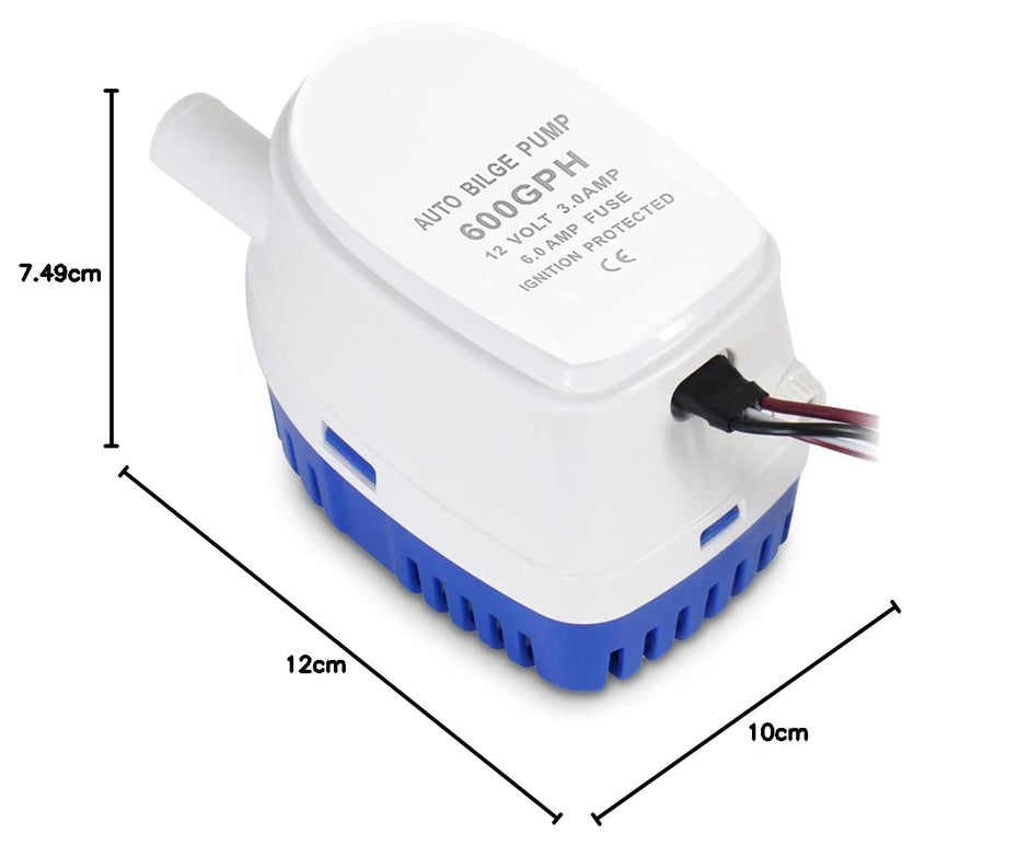 DC Bilge Pump, Automatic On/Off Switch for Water Drainage