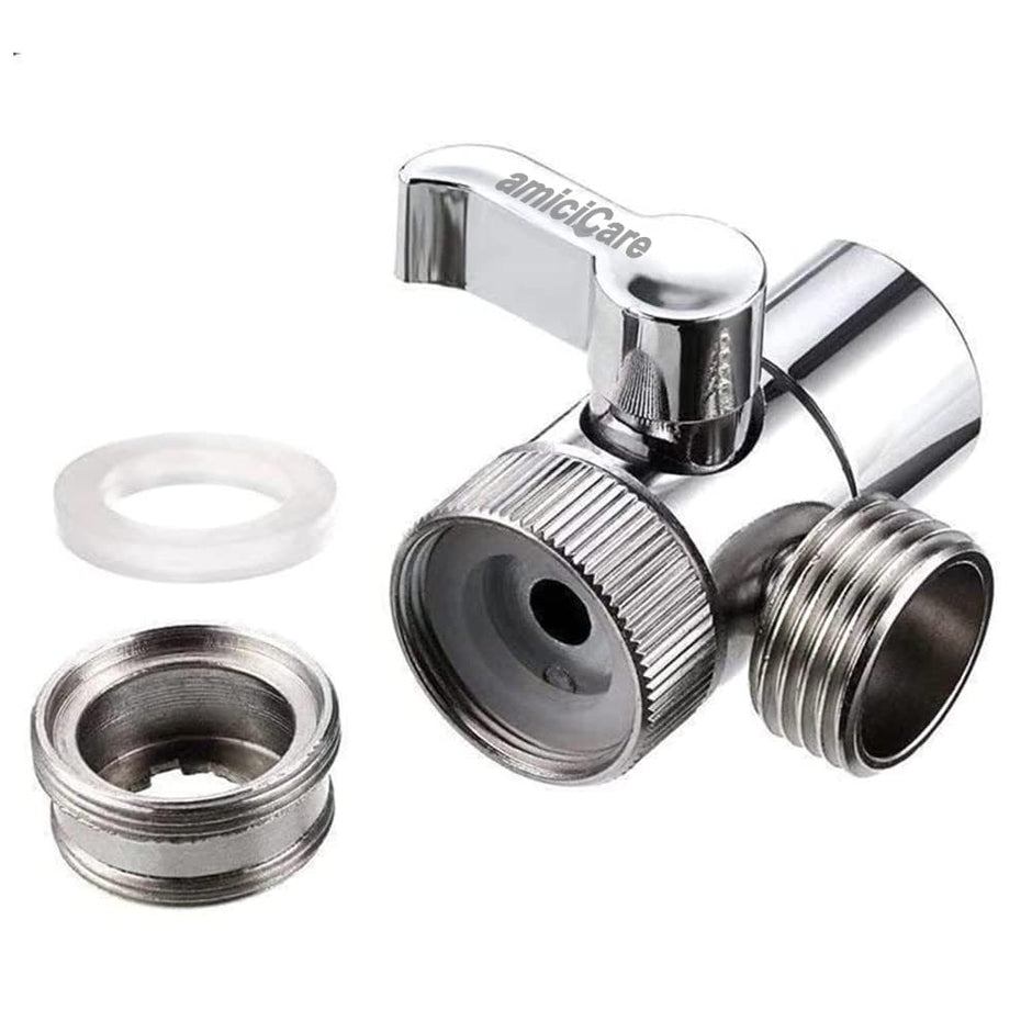 Tap Diverter Valve Faucet Splitter, Water Tap Connector with F22 Input with M24 Adapter