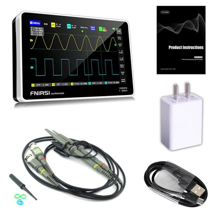2-Channel Oscilloscope 100MHz, 1GS/s with 7" Touch Screen for Electronic Maintenance