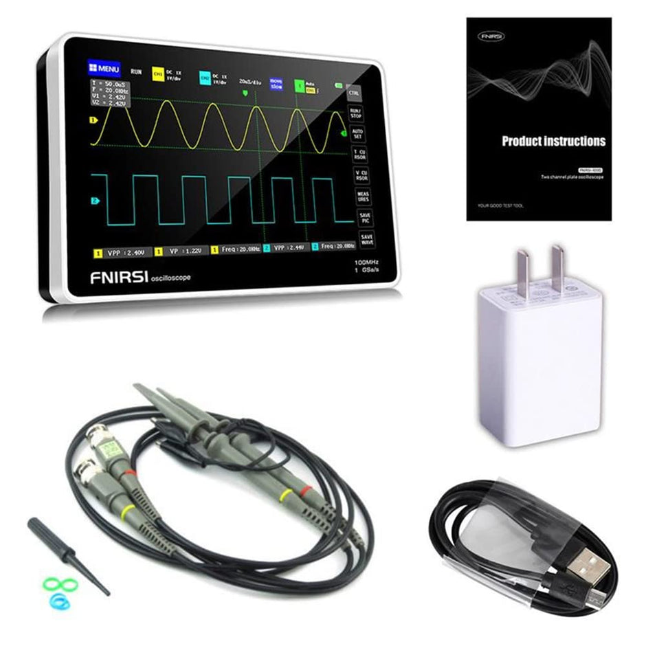 2-Channel Oscilloscope 100MHz, 1GS/s with 7" Touch Screen for Electronic Maintenance amiciKart c0tmiz-hs.myshopify.com