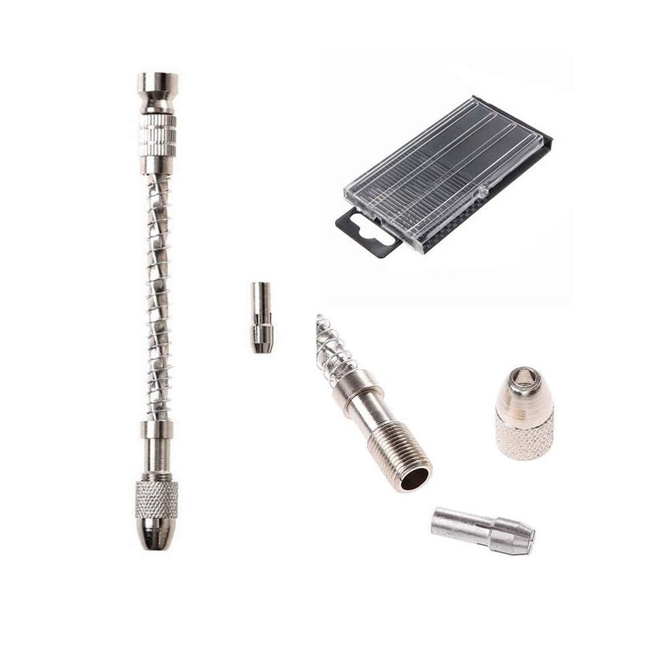 Semi-Automatic Wood Model Manual Bits and 2 Chuck Hand Twist Drill for Jeweler (Silver) -20pcs amiciKart c0tmiz-hs.myshopify.com