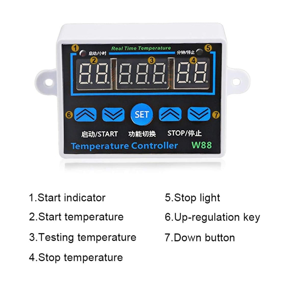 19 Degree Celsius to 99 Degree Celsius, C2 in 1 Digital Thermostat AC 220V, 1500W