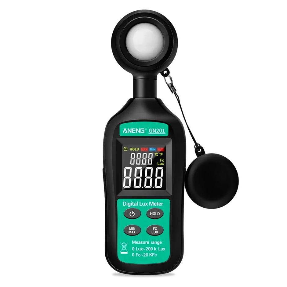 Digital Luxmeter, 200K Lux Photometer with 0.5sec Response Time with 4-Digit Digital Display