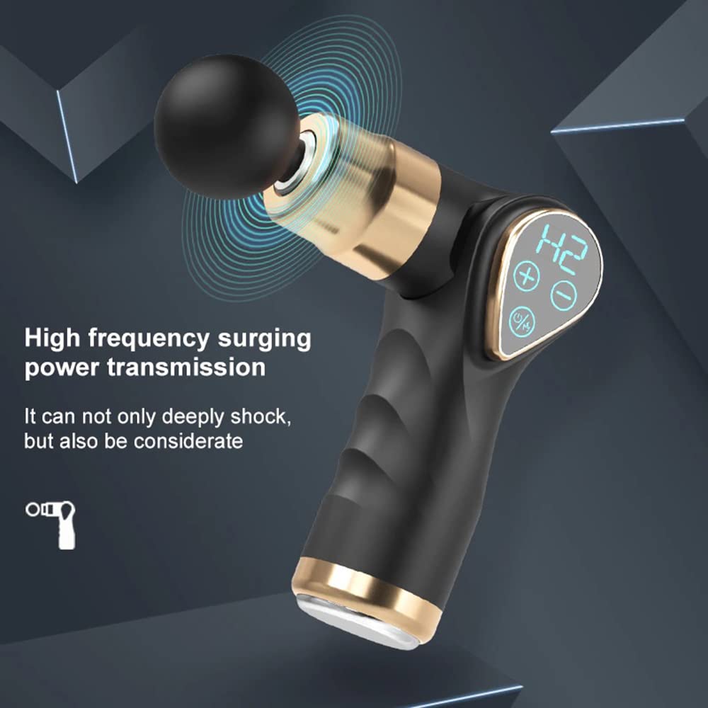 Wireless Massager, USB Rechargeable Muscle Relaxation Gun with Hot Compress and 4 Head