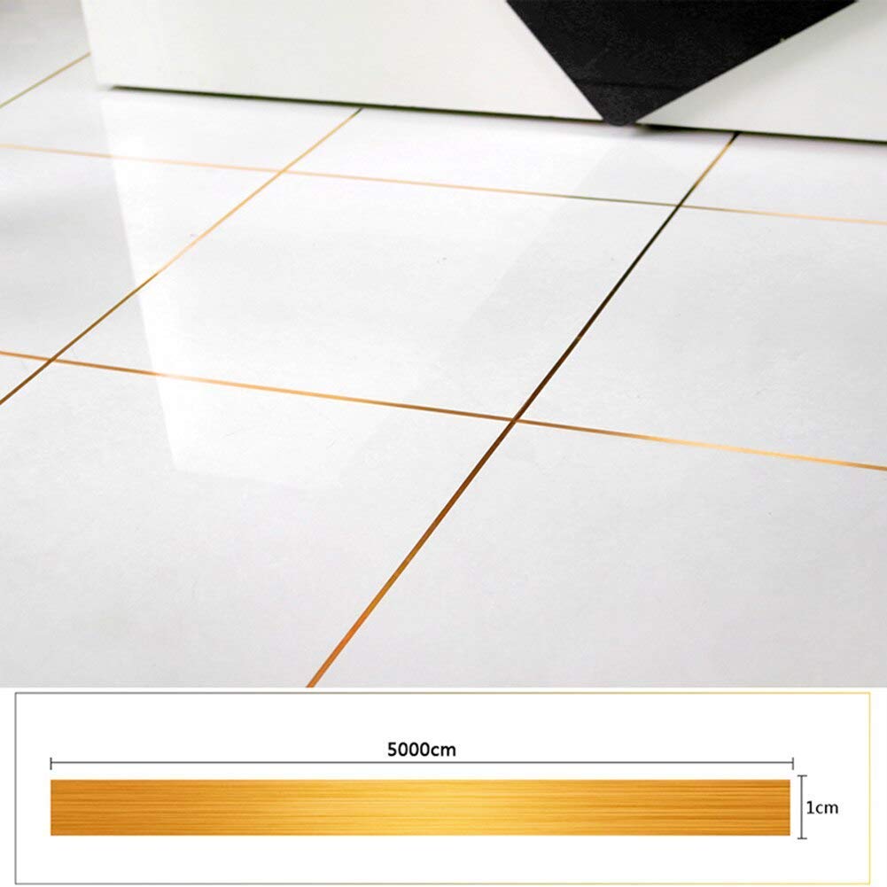 Tile Sticker Gap Sealing Tape Silver Foil Self-Adhesive Wall Floor Decor Tape-1cmx5000cm