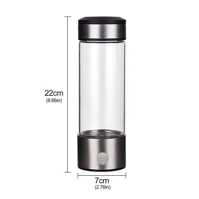 Portable Hydrogen Water Bottle Rechargeable Glass Hydrogen Generator for Rich Antioxidant Healthy Hydration
