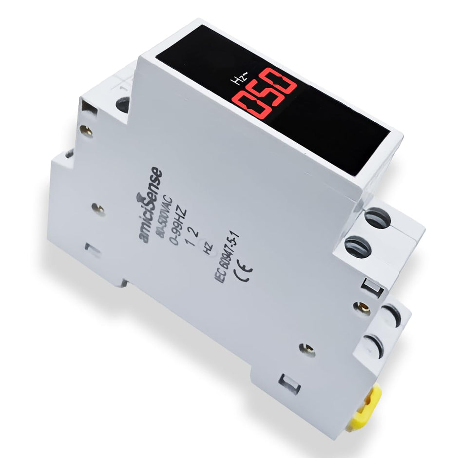 Mini AC Frequency Tester 80–500V | 99Hz LED Display | 35mm DIN Rail Mount