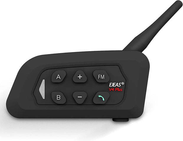amiciAuto Ejeas V4 Plus Helmet Bluetooth Intercom, Bluetooth 5.1 Helmet Headset with 4 Riders Connectivity, Noise Reduction, Auto Answer & 1500m Range