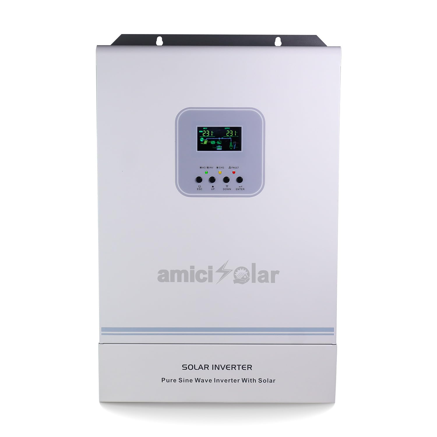MPPT Solar Inverter |Dual AC & DC Input |Supports 6200W Solar Panel-Operates AC Devices Directly from Solar Input (5.5kW Hybrid Inverter) amiciKart